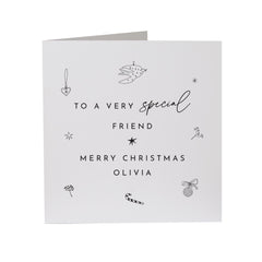 To A Very Special Friend Merry Christmas Card With Name Personalised Gift Card For Her Him Friends Xmas Greeting Card Best Friend Bestie