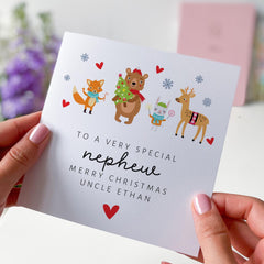 Christmas Card For Nephew Personalised Merry Christmas Card For To A Very Special Nephew With Cute Fun Xmas Gift Card Greeting Cards