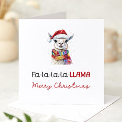 Fa La La Llama Funny Merry Christmas Card With Cute Llama For Her Him Wife Husband Married Engaged Boyfriend Girlfriend Xmas Gift Card