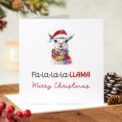 Fa La La Llama Funny Merry Christmas Card With Cute Llama For Her Him Wife Husband Married Engaged Boyfriend Girlfriend Xmas Gift Card