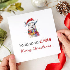 Fa La La Llama Funny Merry Christmas Card With Cute Llama For Her Him Wife Husband Married Engaged Boyfriend Girlfriend Xmas Gift Card