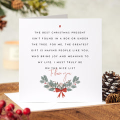 Christmas Card With Emotional Text For Her Him Friend Mum Mummy Best Christmas Gift Xmas Floral Design Gift Card The Best Gift Is You