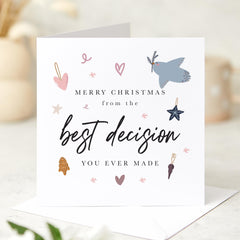 Merry Christmas From Best Decision You Ever Made Funny Gift Card For Her Him Wife Husband Boyfriend Girlfriend Mum Dad