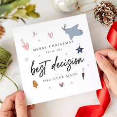 Merry Christmas From Best Decision You Ever Made Funny Gift Card For Her Him Wife Husband Boyfriend Girlfriend Mum Dad