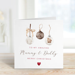 Merry Christmas For My Amazing Mummy And Daddy Card Elegant Rustic Design To My Mum And Dad Happy Christmas Xmas Gift Card For Mum Dad