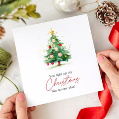 You Light Up My Christmas Card For Her Him Friend Girlfriend Boyfriend Husband Wife Mum Xmas Tree Cute Christmas Card Funny Xmas Gift Card