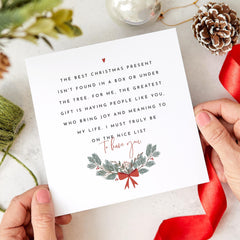 Christmas Card With Emotional Text For Her Him Friend Mum Mummy Best Christmas Gift Xmas Floral Design Gift Card The Best Gift Is You