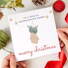 Christmas Card For Goddaughter Merry Christmas To A Special Goddaughter Card With Name Xmas Card 1St First Christmas Card For Goddaughter