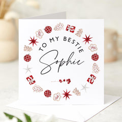 Personalised Merry Christmas Card With Your Name To My Bestie Special Friend Card For Best Friend Xmas Cards Gift For Her Him