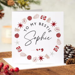 Personalised Merry Christmas Card With Your Name To My Bestie Special Friend Card For Best Friend Xmas Cards Gift For Her Him