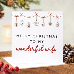 Merry Christmas To My Wonderful Wife Card Card For Wifey Xmas Gift Card Newlywed Married Greeting Card To Wife Christmas Gift Card For Wife