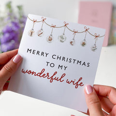 Merry Christmas To My Wonderful Wife Card Card For Wifey Xmas Gift Card Newlywed Married Greeting Card To Wife Christmas Gift Card For Wife