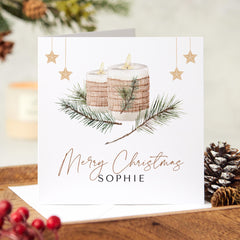 Personalised Merry Christmas Card With Name Xmas Design With Name For Her Him Friend Corporate Xmas Cards For Employees Colleague Boss