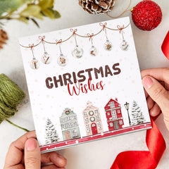 Christmas Wishes Card With Cute Winter Houses For Grandma Neighbour Postman Colleague Teammate Corporate Company Worker