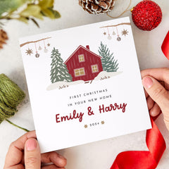 First Christmas In Your New Home Card With Couple Names 1St Xmas Gift Card Christmas At Our New Home Greeting Card Newlywed Gift Card