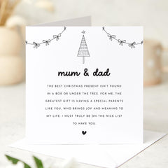 Christmas Card For Mum And Dad Merry Christmas Card For Mummy Daddy Xmas Gift Card To The Best Christmas Gift Isn'T Found In A Box