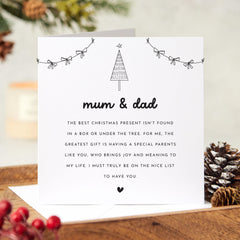 Christmas Card For Mum And Dad Merry Christmas Card For Mummy Daddy Xmas Gift Card To The Best Christmas Gift Isn'T Found In A Box