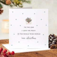 To The One I Love The Most In The Whole Wide World This Christmas Card For Wife Husband Boyfriend Girlfriend Married Engaged Couples Xmas