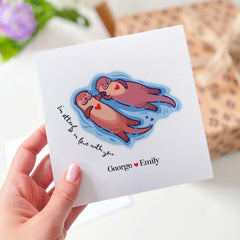 Personalised Card For Boyfriend Girlfriend Wife Husband Anniversary Card Valentine's Day Anniversary Her Him Gift I'M Otterly In Love