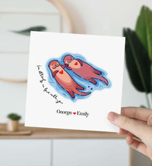 Personalised Card For Boyfriend Girlfriend Wife Husband Anniversary Card Valentine's Day Anniversary Her Him Gift I'M Otterly In Love