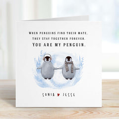 You Are My Penguin Gift Card With Names Cute Penguins For Boyfriend Girlfriend Anniversary Romantic Card Wife Husband Together Forever