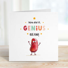 Exam Result Card You Did It Genius Bean Exam Result Gift Card For Her Him A Level Gcse Congratulations Card Your Results Little Genius