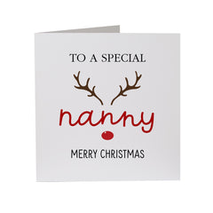 Christmas Card For Nanny Merry Christmas Card To A Special Nanny With A Cute Reindeer Xmas Special Gift Card Xmas Cards For Her Lovely