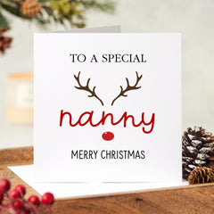 Christmas Card For Nanny Merry Christmas Card To A Special Nanny With A Cute Reindeer Xmas Special Gift Card Xmas Cards For Her Lovely