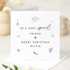 To A Very Special Friend Merry Christmas Card With Name Personalised Gift Card For Her Him Friends Xmas Greeting Card Best Friend Bestie