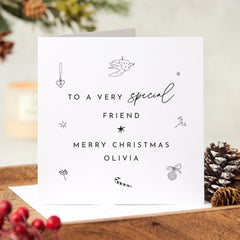 To A Very Special Friend Merry Christmas Card With Name Personalised Gift Card For Her Him Friends Xmas Greeting Card Best Friend Bestie