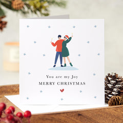 You Are My Joy Merry Christmas Card With Cute Couple Xmas Gift Card For Her Him Boyfriend Girlfriend Wife Husband Married Engaged