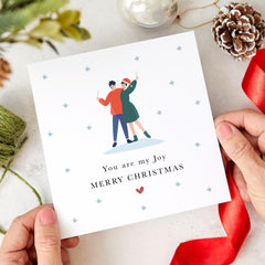 You Are My Joy Merry Christmas Card With Cute Couple Xmas Gift Card For Her Him Boyfriend Girlfriend Wife Husband Married Engaged