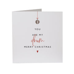 You Are My Dream Christmas Card For Her Him Boyfriend Girlfriend Wife Husband Married Engaged Elegant Xmas Gift Card Merry Christmas Love