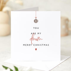 You Are My Dream Christmas Card For Her Him Boyfriend Girlfriend Wife Husband Married Engaged Elegant Xmas Gift Card Merry Christmas Love