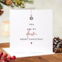 You Are My Dream Christmas Card For Her Him Boyfriend Girlfriend Wife Husband Married Engaged Elegant Xmas Gift Card Merry Christmas Love