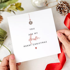 You Are My Dream Christmas Card For Her Him Boyfriend Girlfriend Wife Husband Married Engaged Elegant Xmas Gift Card Merry Christmas Love