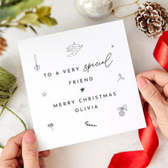 To A Very Special Friend Merry Christmas Card With Name Personalised Gift Card For Her Him Friends Xmas Greeting Card Best Friend Bestie