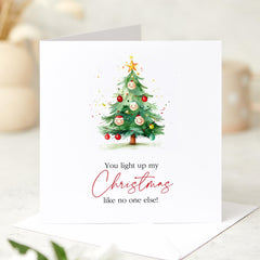 You Light Up My Christmas Card For Her Him Friend Girlfriend Boyfriend Husband Wife Mum Xmas Tree Cute Christmas Card Funny Xmas Gift Card