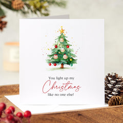 You Light Up My Christmas Card For Her Him Friend Girlfriend Boyfriend Husband Wife Mum Xmas Tree Cute Christmas Card Funny Xmas Gift Card