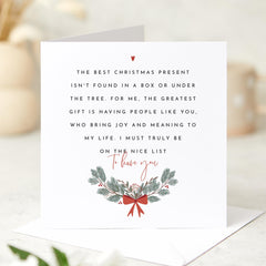 Christmas Card With Emotional Text For Her Him Friend Mum Mummy Best Christmas Gift Xmas Floral Design Gift Card The Best Gift Is You