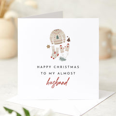 Card For Almost Engagement Couple Merry Christmas Card With "To My Almost Husband" Text For Couple Boyfriend Fiancee Engaged Greeting Card