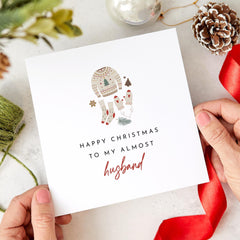 Card For Almost Engagement Couple Merry Christmas Card With "To My Almost Husband" Text For Couple Boyfriend Fiancee Engaged Greeting Card