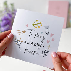 To My Amazing Mum Card Christmas Birthday Mother's Day Gift Card For Her Mom Mommy Mum Greeting Cards Mum's Birthday Card Thank You Mum