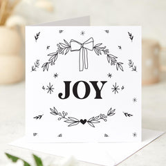 Joy Christmas Card Modern Minimal Xmas Card For Her Him Boyfriend Girlfriend Wife Mum Dad Grandad Nanny Greeting Cards