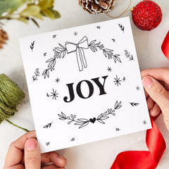 Joy Christmas Card Modern Minimal Xmas Card For Her Him Boyfriend Girlfriend Wife Mum Dad Grandad Nanny Greeting Cards