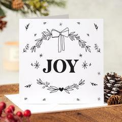 Joy Christmas Card Modern Minimal Xmas Card For Her Him Boyfriend Girlfriend Wife Mum Dad Grandad Nanny Greeting Cards