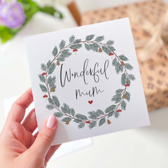 To My Wonderful Mum Card Christmas Mother's Day Thank You Card For Mummy New Mum Card Baby Shower Card Floral Minimal Design