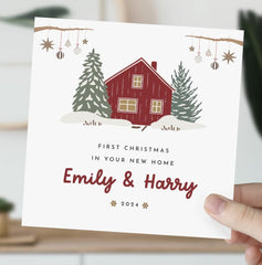 First Christmas In Your New Home Card With Couple Names 1St Xmas Gift Card Christmas At Our New Home Greeting Card Newlywed Gift Card