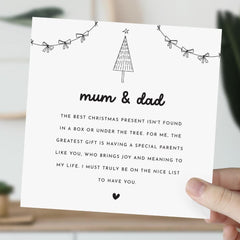 Christmas Card For Mum And Dad Merry Christmas Card For Mummy Daddy Xmas Gift Card To The Best Christmas Gift Isn'T Found In A Box