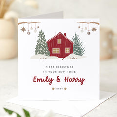 First Christmas In Your New Home Card With Couple Names 1St Xmas Gift Card Christmas At Our New Home Greeting Card Newlywed Gift Card